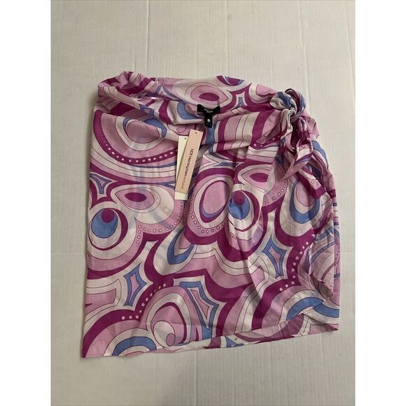 AQUA Swim Printed Cover Up Pareo Women's One Size Pink Swirl Adjustable Tie~ - Picture 1 of 10